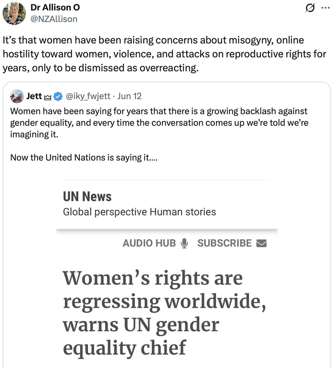 spacefish2's tweet photo. @dreadconquest Your comment perfectly captures the grim reality of misogyny in action that's embedded in parts of NZ culture - a mindset propagated by men for men, and too frequently enabled by women playing handmaidens.

/"Cook the man some fucking eggs."
https://t.co/WG0SqAnvLi https://t.co/raGpfTOzmj