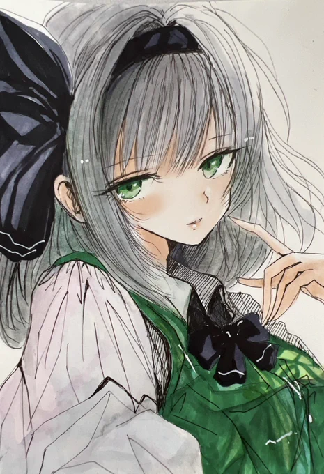 出品しましたよろしくお願いします 同人手書きイラスト 東方Project 魂魄妖夢 原画 A5