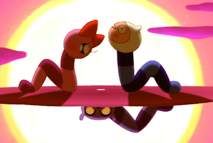 BlueFoosh's tweet photo. watching Adventure Time for the first time, came across this ep in season 6 or 7 I think. 
Thought they were cute. Epic PFP matching potential.
But idk anyone and I'm dedicated to The Foosh.

So have it internet. https://t.co/UCZEPKX8SJ