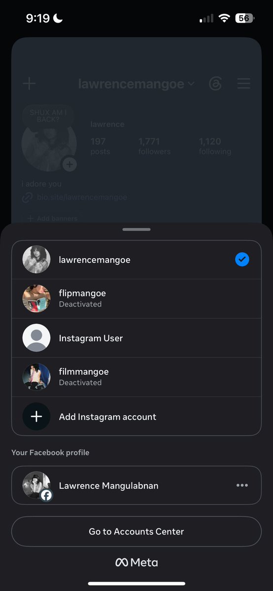 mangolovesnone's tweet photo. oh well i guess we’re back on ig huhu @Meta  pls bring back my other side quest accounts!!!! https://t.co/Haq6txY5Hg