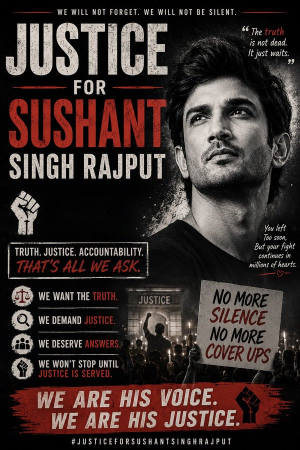 ridham4life's tweet photo. #SSRians ....
 Mark Your Presence!!  
It's OUR Fight  For Our Sushant
@itsSSR 
Support Sushant Singh Rajput  

6years Of Injustice To Sushant 
#JusticeForSushantSinghRajput⚖️
Pic- Credit Owner https://t.co/eFcwZaesIf