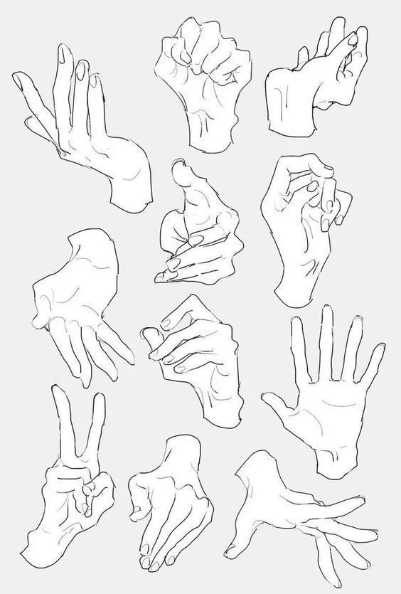 LimboSketch's tweet photo. Dynamic hand reference sheet https://t.co/GiJ2l4Ok9j