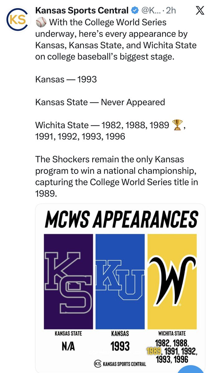 BrentKemnitz's tweet photo. Shoutout to @KSSCentral for sharing ⚾️ https://t.co/D76hPrezqp