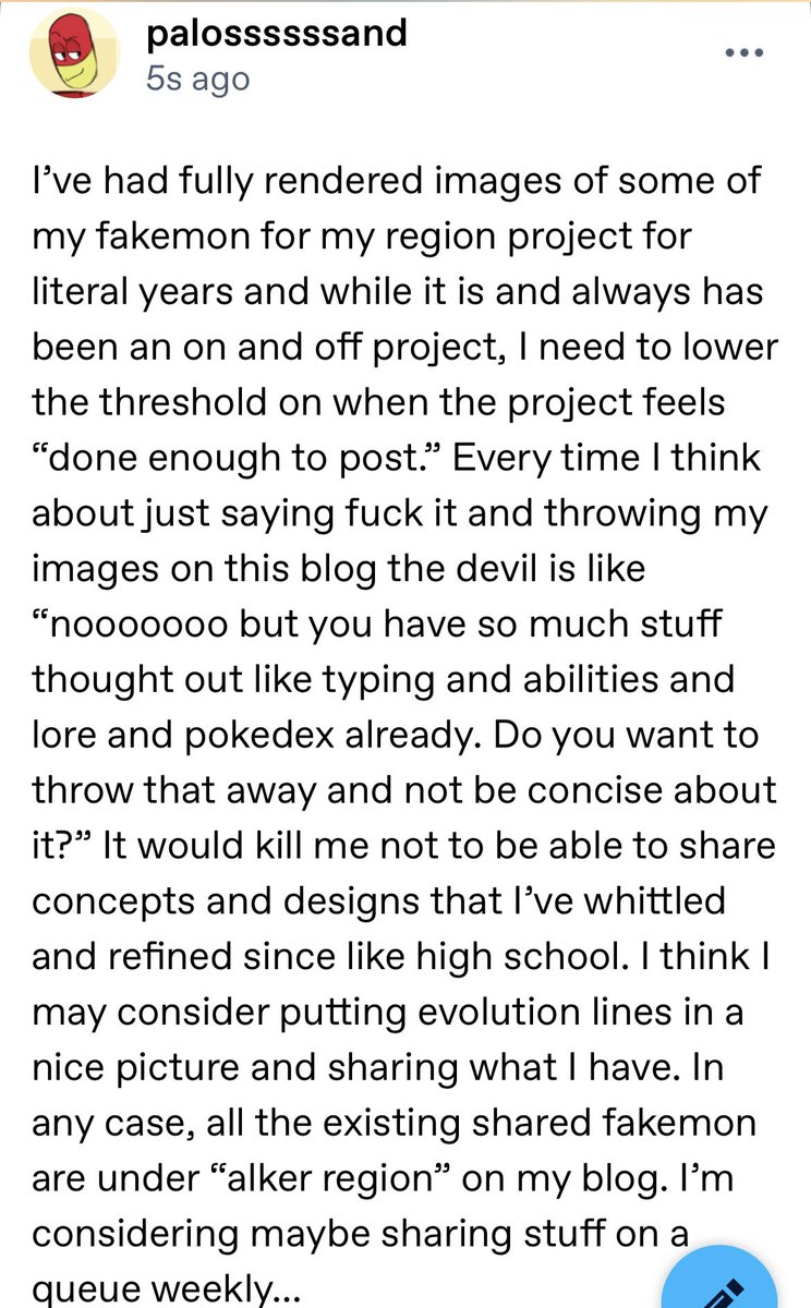 toldentops's tweet photo. screenshoted my thoughts on my tumblr art blog but I’m really thinking about my old fakemon project… https://t.co/9kr8ch5wLx