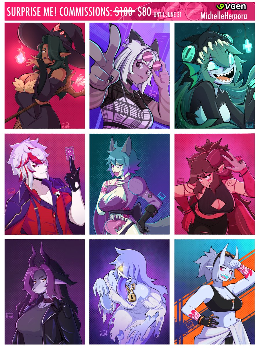 MichelleHemora's tweet photo. Commissions are giga ultra open!
"Surprise me" commissions currently on special offer until the end of June

https://t.co/0enlhCirps

#VGenOpen #VGen https://t.co/adZTceKQ0u