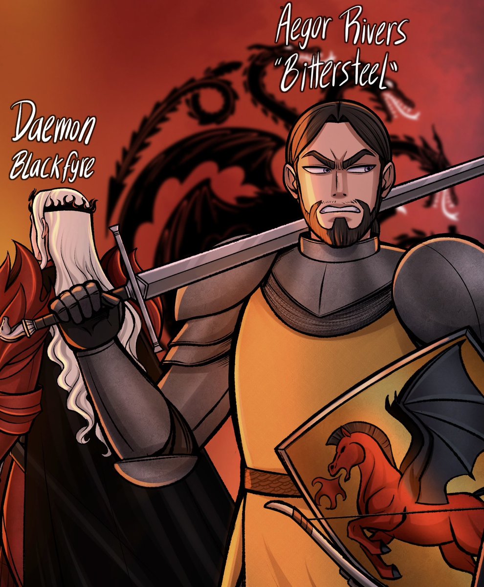 Ackerbangbang's tweet photo. Blackfyre Rebellion ⚫️⚔️🔴 #AKOTSKfanart #AKnightOfTheSevenKingdoms #AKOTSK https://t.co/BC9yKdrTIc