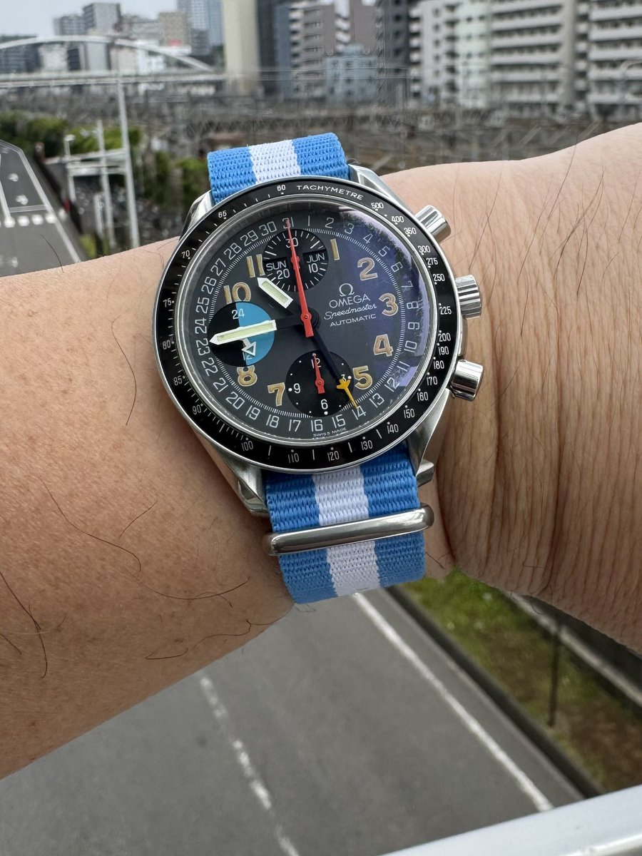 tokei_lover's tweet photo. 日曜日　本日はNATOストラップに付け替えてスッキリした
スピードマスターマーク40で隣々の県まで出かけます
#OMEGA  #omegaspeedmaster
#omegaspeedmastermark40 https://t.co/5VZDu3wgiy