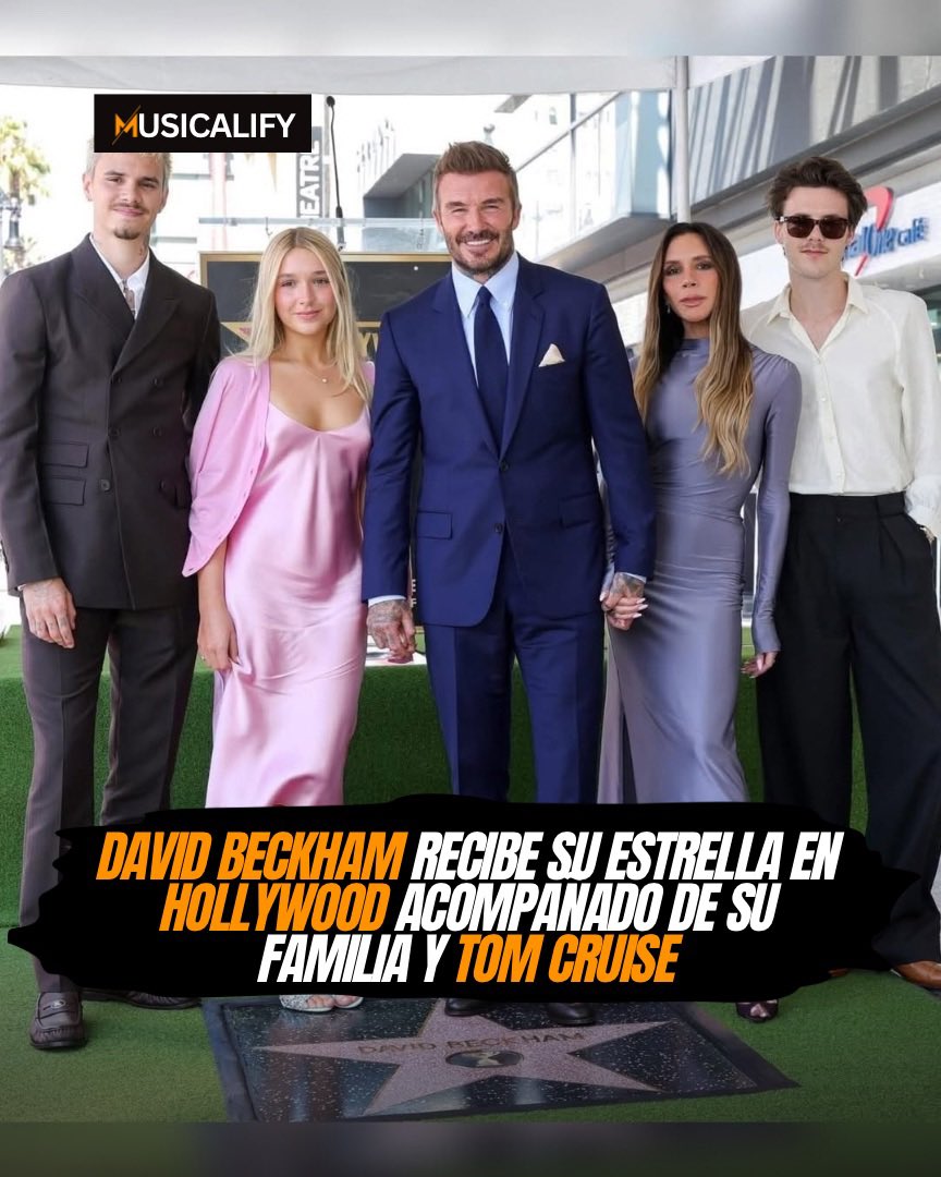 Musicalify's tweet photo. #NOTICIA | David Beckham recibió su estrella en el Paseo de la Fama de Hollywood el 12 de junio de 2026, un reconocimiento que llegó en medio del ambiente mundialista y reunió a varias figuras cercanas a su vida personal y profesional. https://t.co/7PlIP7dwIt