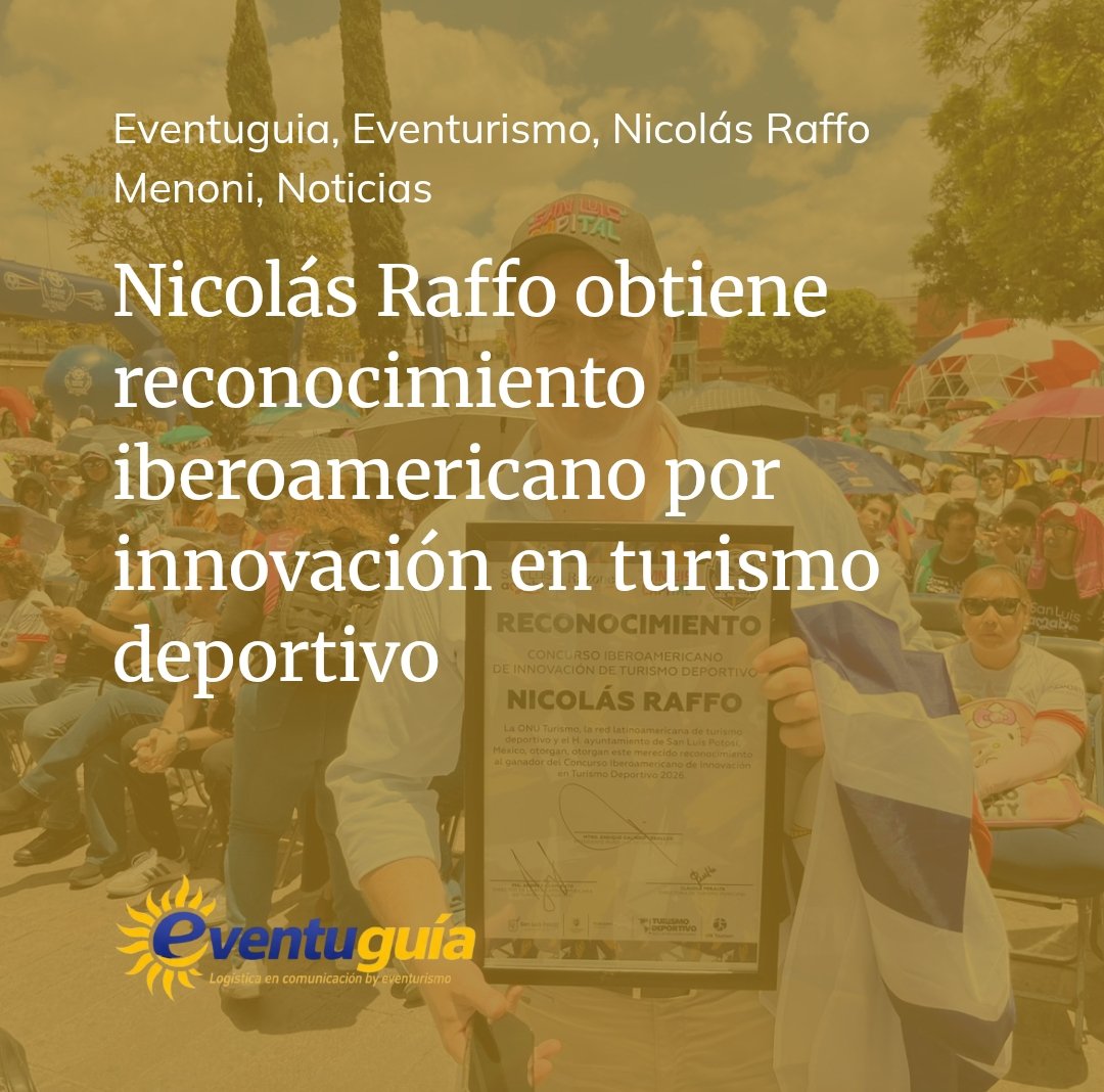 Eventurismo's tweet photo. Nicolás Raffo obtiene reconocimiento iberoamericano por innovación en turismo deportivo
https://t.co/9POWqAcrXB https://t.co/Tjwxywbzcf