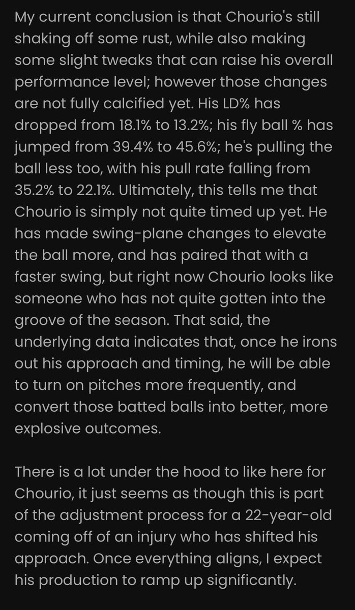 PrspctVibeCheck's tweet photo. A snippet from the 10th edition of my xPected Edge series on @ProspectsLive. Sure seems like this prediction has checked out…

6HR in 12 June games. https://t.co/gP3m9mjhIU https://t.co/PqiTCS0h0H