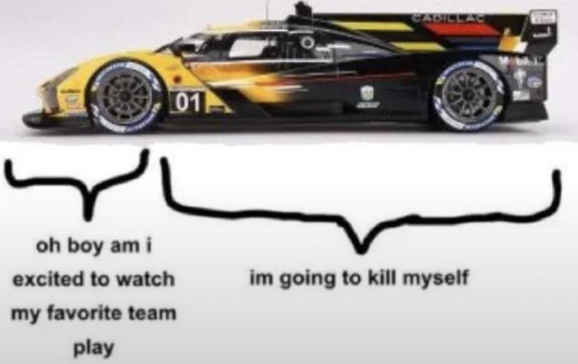 Danny10_DotCom's tweet photo. Cadillac fans right now :

#LeMans24 #WEC https://t.co/X5oFLN6GCl
