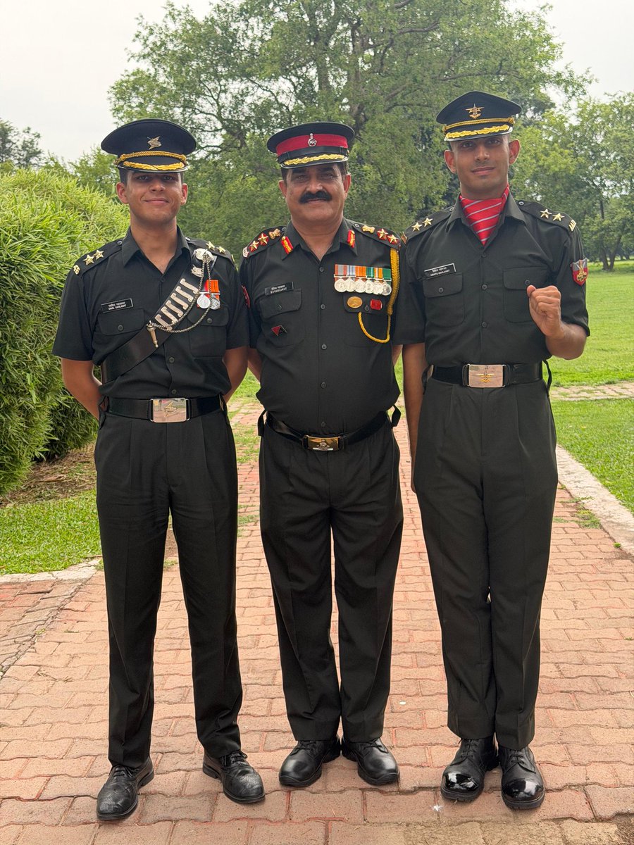 BundelKhandee's tweet photo. 🇮🇳 A Father Two Sons One Legacy.

On 13 June 2026, at IMA Dehradun, history came full circle.

Exactly 34 years after receiving his commission in 1992, Col Birender Singh Gahlawat returned to the same parade ground to see his son, Lt Shitij Gahlawat, become an officer.

His elder son is already serving in the Indian Army.

Three officers.l One family One unwavering commitment to the nation.

Some families pass down wealth. The Gahlawats pass down the honour of serving India.

This is not just a family story - it is the spirit of the Indian Army.

🇮🇳 Jai Hind.