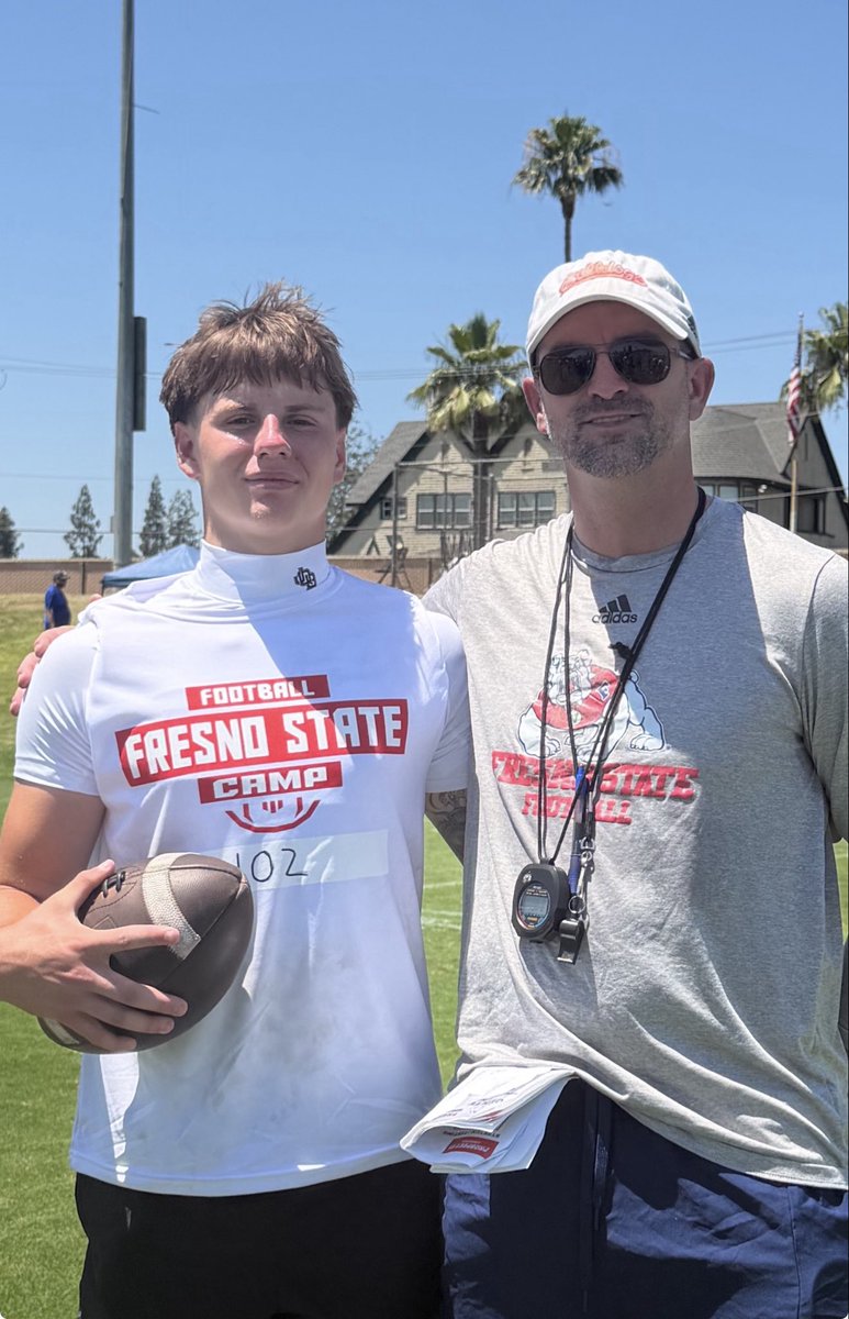 JackHeaslet5's tweet photo. Today I got better, thank you @FresnoStateFB @Coach_Entz @Coach_JDavis  
 #brickbybrick  #qb1life

@CoachPepeAVO @Coach_Jordan_4 @CoachTroop3 @adamgorney @cparham_qb @PrepRedzoneCA @EAthletix @BlairAngulo @BrandonHuffman @GregBiggins @QBUniverseQBU @Elite_2028QBs @NPCoachZim @NPCoachMorgan  @ChadSimmons_ @alecsimpson5  @CalHiSports @westcoastprep
