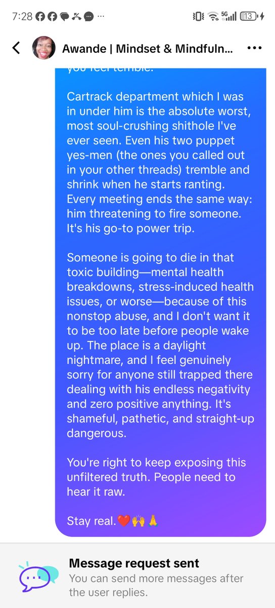 Derekmasale's tweet photo. @Mditshwer @CartrackZA Check these screenshots. In Feb I wrote to Awande on Tik Tok sharing my experience I even said I feared someone would lose their lives in that building. In Dec I even tagged Sizwe Dlhomo. RIP Gcina. https://t.co/bp3M8GAqkQ