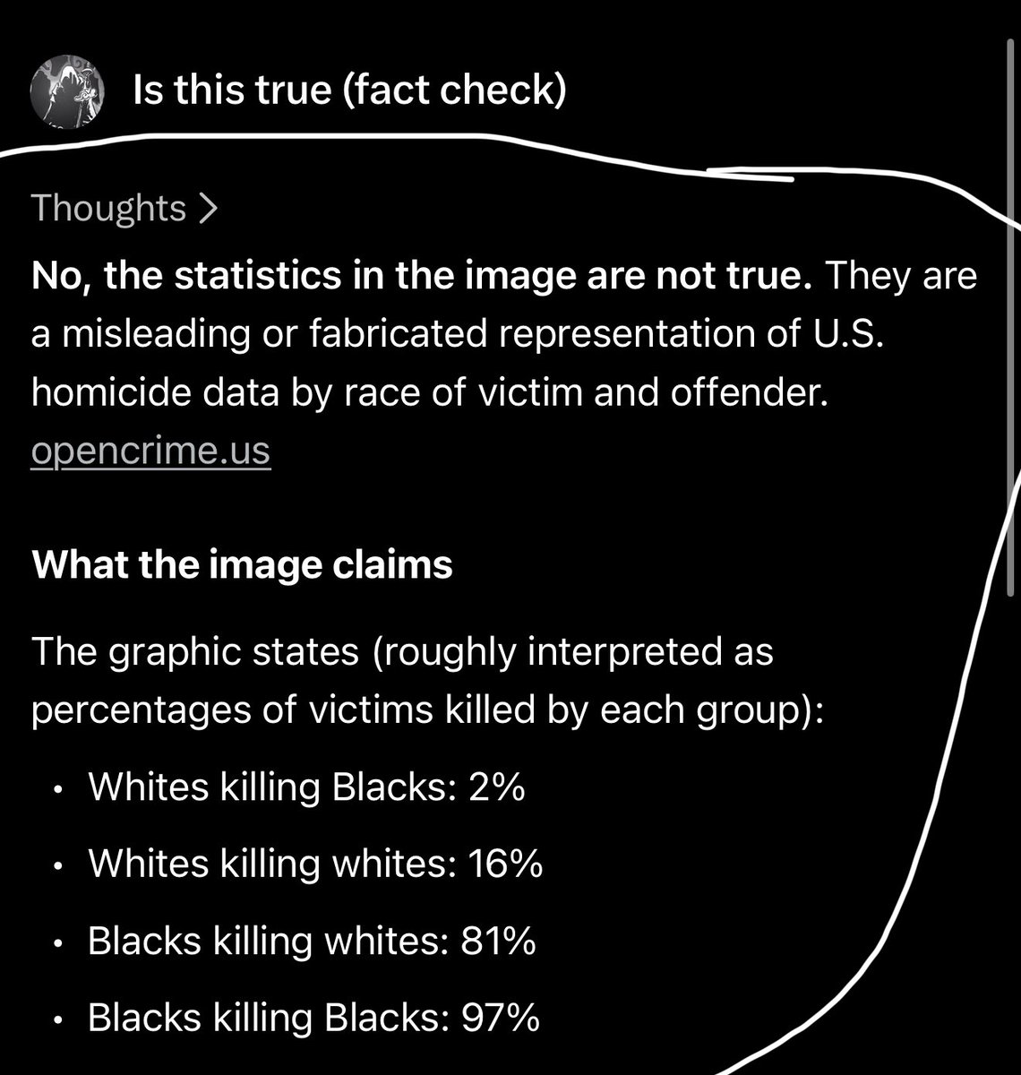CouncilDivin's tweet photo. @32moneyshot @gotthatseat_ @Raindropsmedia1 You’re spreading misinformation on purpose no fact check agrees with you in regards to white on white

Majority of white homicide victims are killed by white people majority of violence in America is same race https://t.co/cwIPPU49Ix