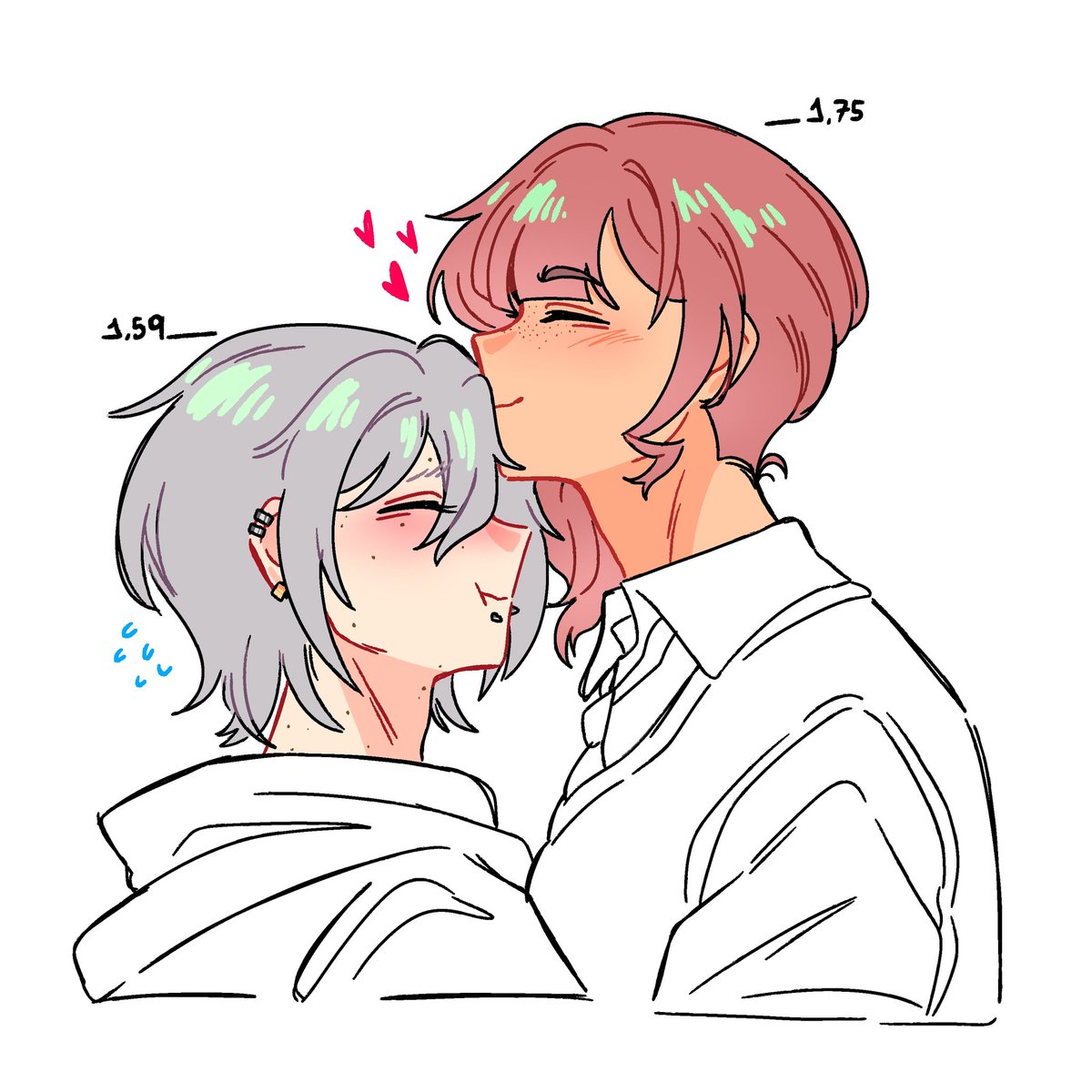 Kaidapai's tweet photo. Shihonami, my favorite ship with the problematic height difference 😍(I went and made Honami more taller because I remembered I'm free) https://t.co/L62M3OvrDx