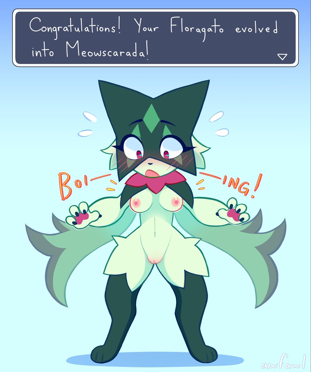 awfawl's tweet photo. Floragato evolved! ✨🐱🌱✨
#meowscarada #pokemon https://t.co/wg3f9fgQSK