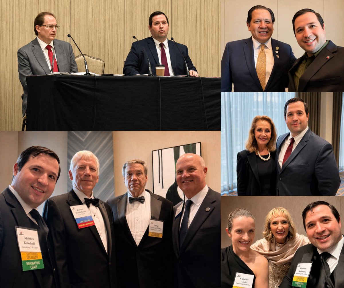 mjkolodoski's tweet photo. I had a great time attending the 2026 @statebaroftexas annual meeting. I enjoyed giving a presentation to the appellate section, helping to organize a program for @SCOTXHistSocy, and catching up with my friends in the Texas judiciary and legal community. #SBOT26 #SBOT https://t.co/vuFQtYk7nd