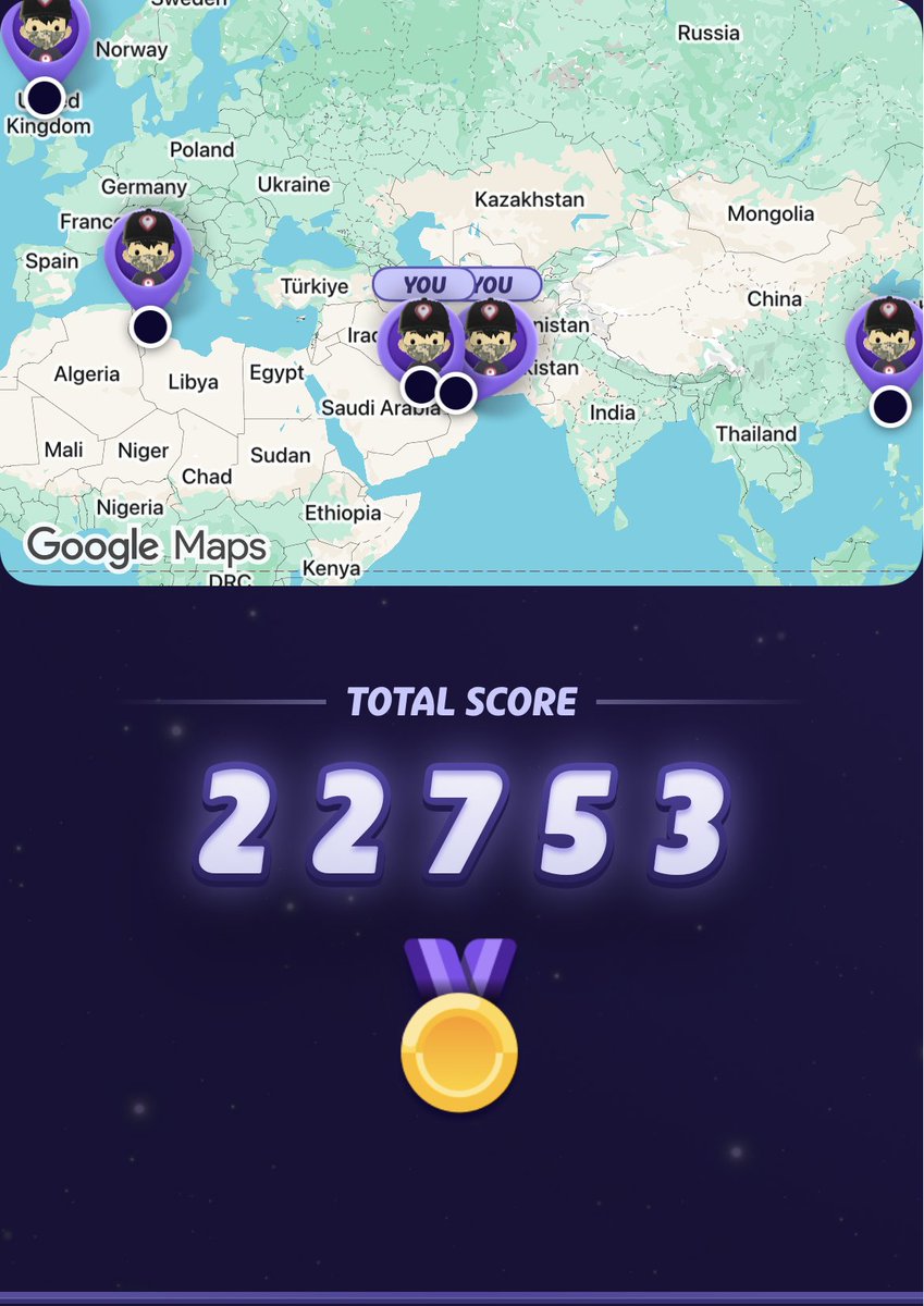 miloenjoy's tweet photo. 6月13日のGeoGuessr Daily Challengeは、国当て4/5❌🇦🇪🇬🇧🇹🇼🇹🇳で、感触が特段良いわけではないけど、踏み止まったのか22753点🥇 イギリス🇬🇧での道路番号精査に挑んだR3。台湾🇹🇼の山中に潜入したR4。チュニジア🇹🇳の離島を初めて知ったR5。 https://t.co/cblph6WOC3