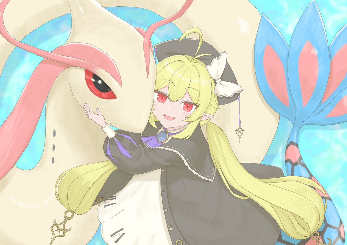 DecNoPo's tweet photo. 【ロロ・オリフィス × ミロカロス】
デビューティザー見て｢おおっ！めちゃファンタジー！映画のティザーみたいやん！🤩｣
と思って見始めたら、おや？これは…子...供…？👶🏻  ま、魔法は？
しかもtntnやらsiccoやら、完全にポケモン好きな近所の男児やないかーーい！(´∀`*)ｹﾞﾗｹﾞﾗ
今まで見た中では、いないタイプのVさんなので、どうなって行くか楽しみだ！
こっそり追跡していくぞεε＝(((((ﾉ･ω･)ﾉ
 #ろろぐ