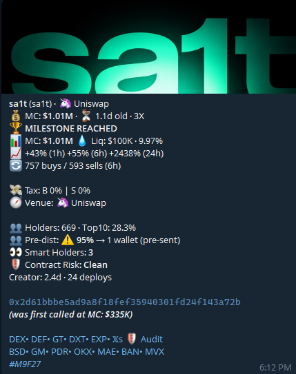 solgoodman's tweet photo. I've been silent about it but that doesn't mean @BasedPings wasn't consistently delivering.

here are all the insane cooks from the last few weeks (SOL + EVM combined):

xWorld (SOL): $59.1K MC -> 8X
Islands (SOL): $52.4K MC -> 32X
sa1t (ETH): $334.8K MC -> 3X
MANLET (SOL): $63.8K MC -> 11X