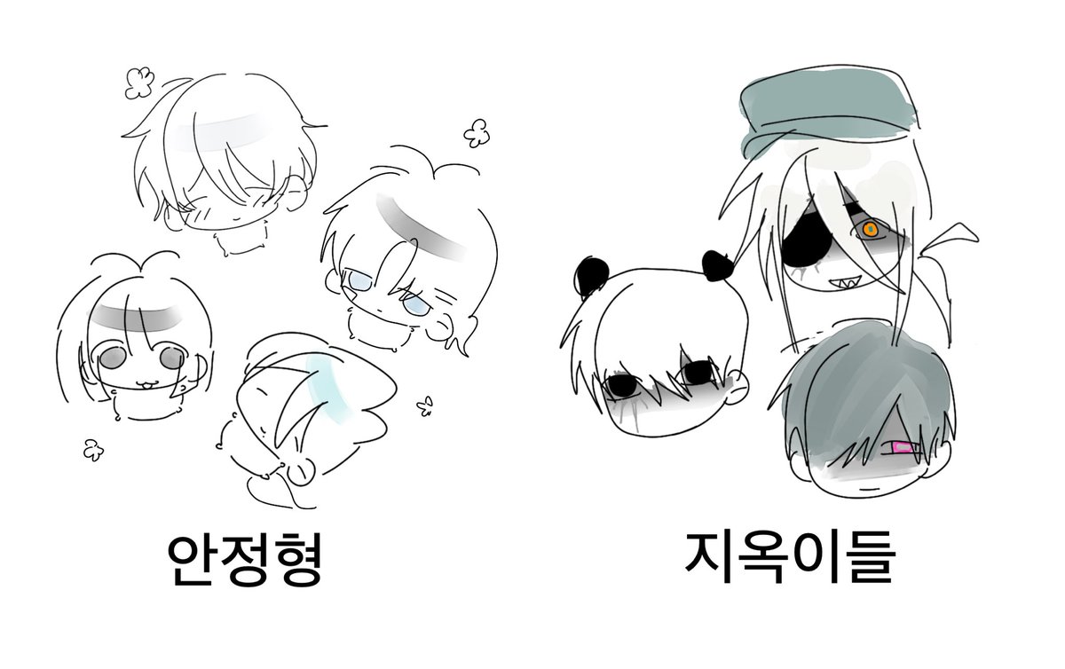 NAM_HAJIN's tweet photo. 나 커뮤 초반때는 왼쪽같은 캐들 내다가 요즘들어서 오른쪽같은 캐들만 냄(공통:개끔찍 솨이코패스들) https://t.co/mCPj2INdlF