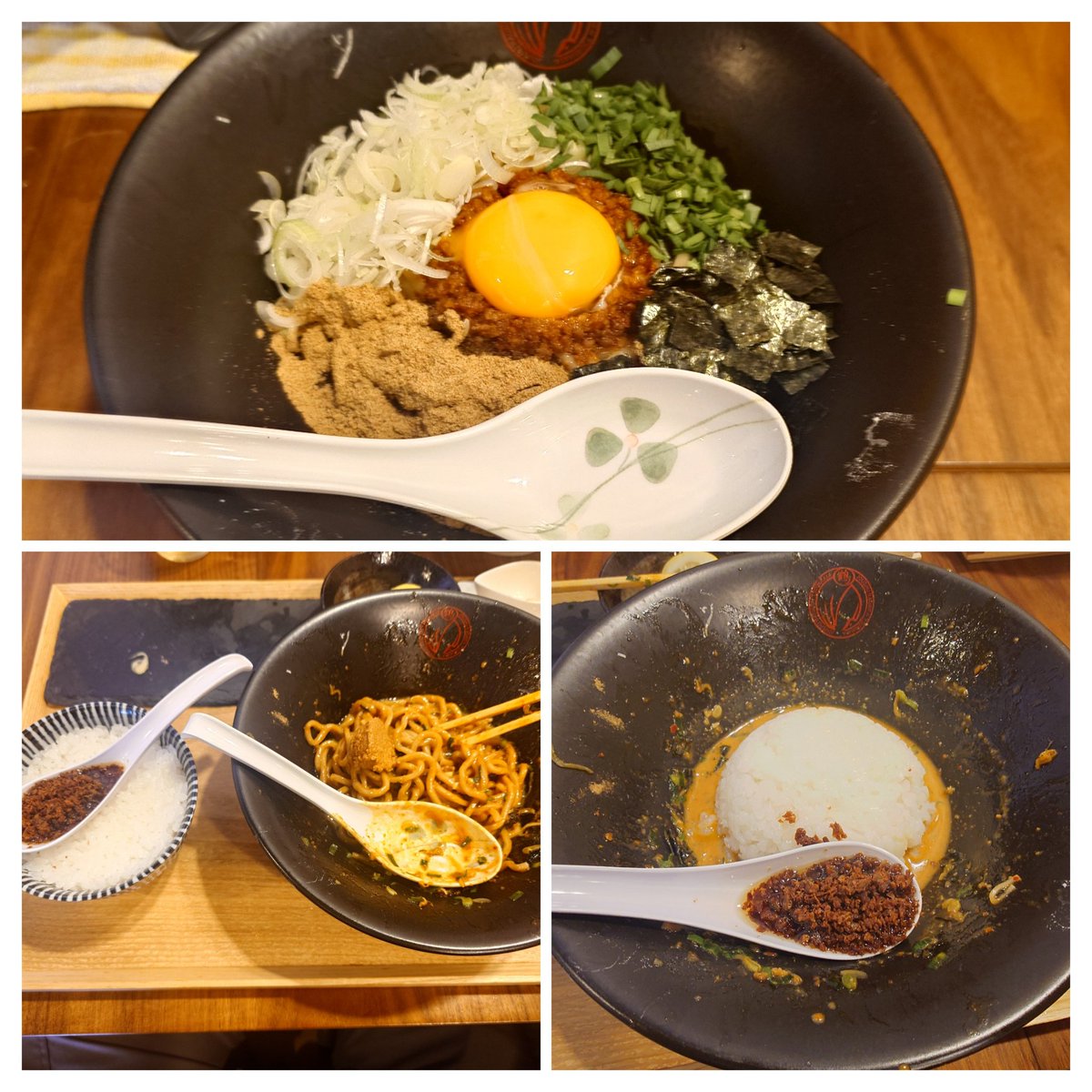 0001Tooru's tweet photo. 麺処　鶴舞屋　高崎市飯塚町

僕　昆布水そば白大盛り＆台湾まぜそば・🈂️ライス
嫁　冷やし煮干しそば大盛り

唯一無二の昆布水そばが食える季節が来た🥰
冷やし煮干しそばもだけど美しく、ほんのり甘み感じるスープ、ゴクゴクイケちゃう
〆の台湾まぜで発汗カロリー消費🤣

ご馳走様でした🙏 https://t.co/YlIKz69Q5G