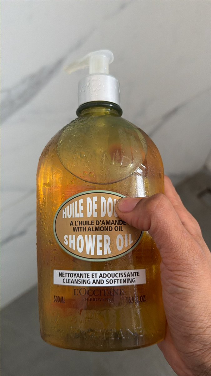 lavsmohan's tweet photo. Tried the L’Occitane shower Oil and I’m ruined. I am usually resistant to most bougie nonsense but there’s really no going back from this 🥴😩 https://t.co/Do2hPKqLjG