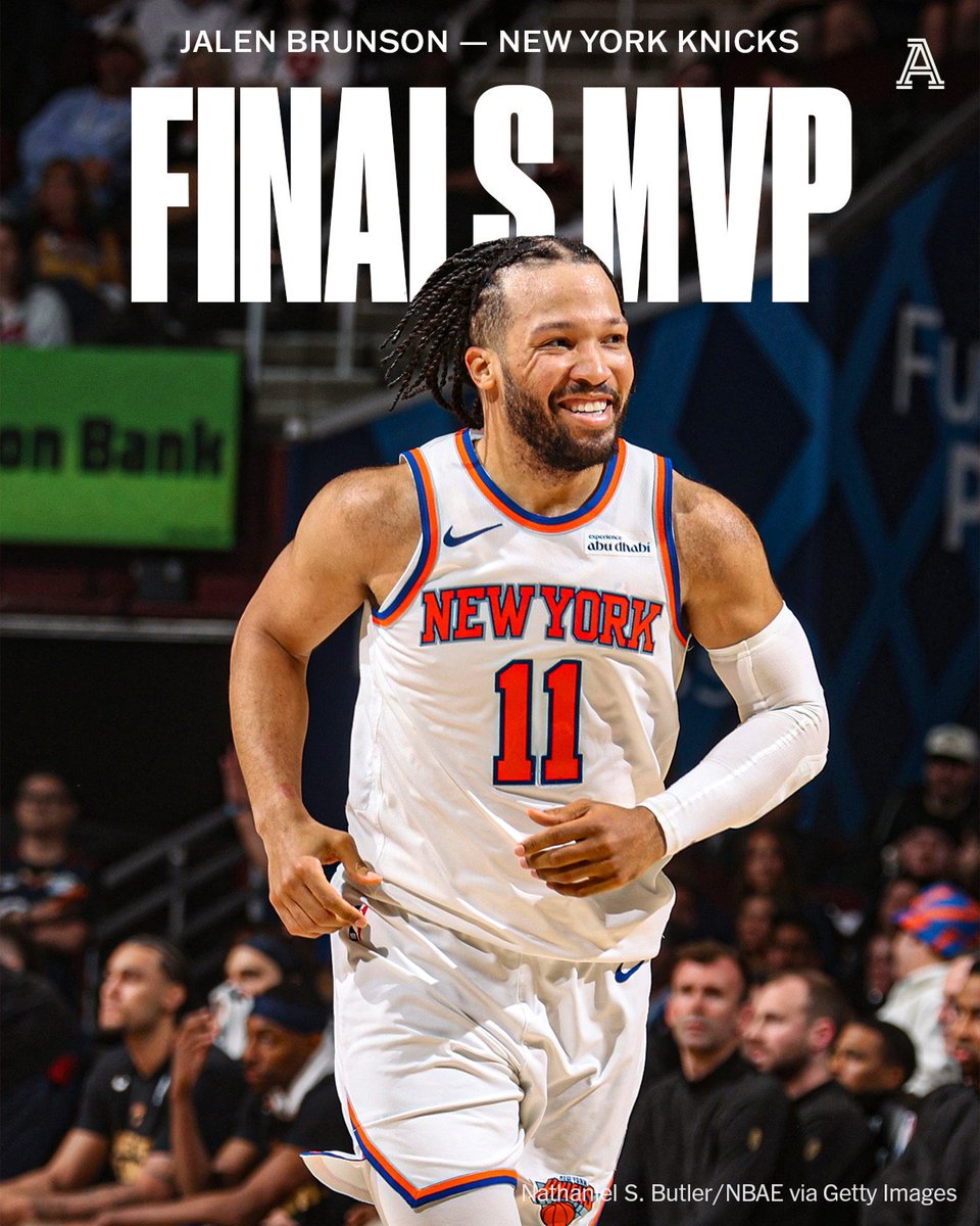 TheAthletic's tweet photo. Jalen Brunson is your NBA Finals MVP 🏆 https://t.co/3rfqVdKP6f