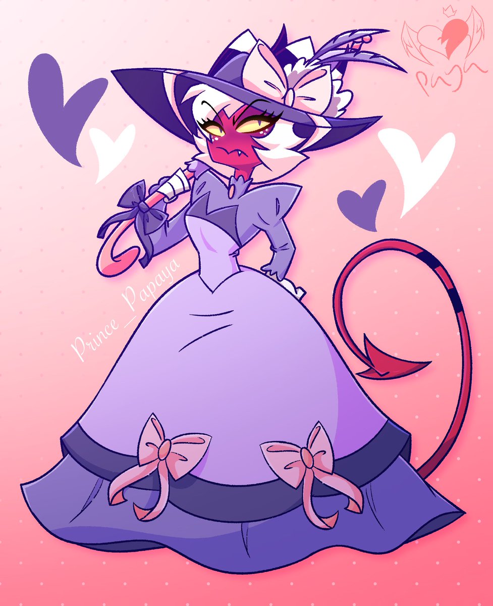 Prince_Papaya's tweet photo. Adelaide Scarlet, my beloved💜🎀

#helluvabossfanart #moxxie https://t.co/2vTPysauwm