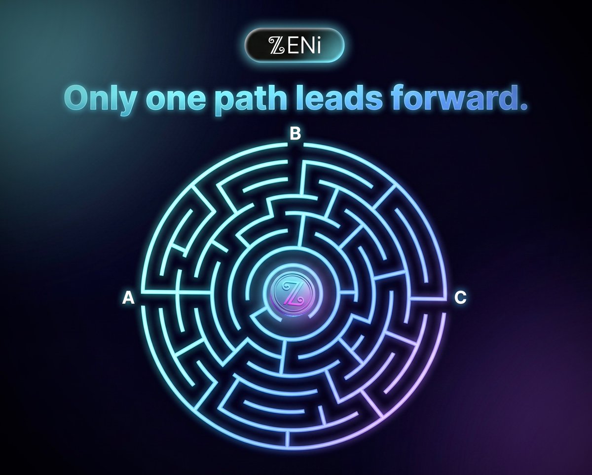 ZENi_io's tweet photo. Happy Weekend, Zenner. 💙

Only one path leads forward.

Can you find it?

A, B, or C? 👇

#ZENi #AI https://t.co/6HQnRi7ohT