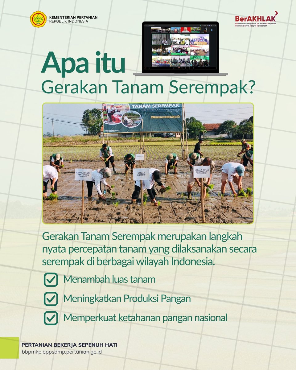 ppmkpciawi's tweet photo. BBPMKP sebagai Penanggung Jawab (PJ) Brigade Pangan Provinsi Jawa Barat turut mendampingi pelaksanaan Gerakan Tanam Serempak Nasional seluas 52.000 hektar yang dilaksanakan secara serentak di seluruh Indonesia. https://t.co/3MBIIewmEf