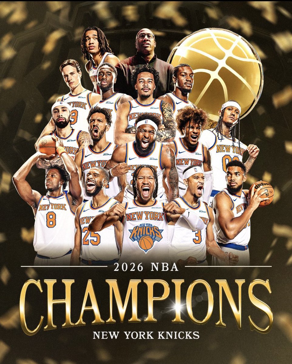 NYKnicksBR's tweet photo. NÓS SOMOS CAMPEÕES DA NBA 25-26 

COMEMORA NAÇÃO https://t.co/2UCG4Y8QAX