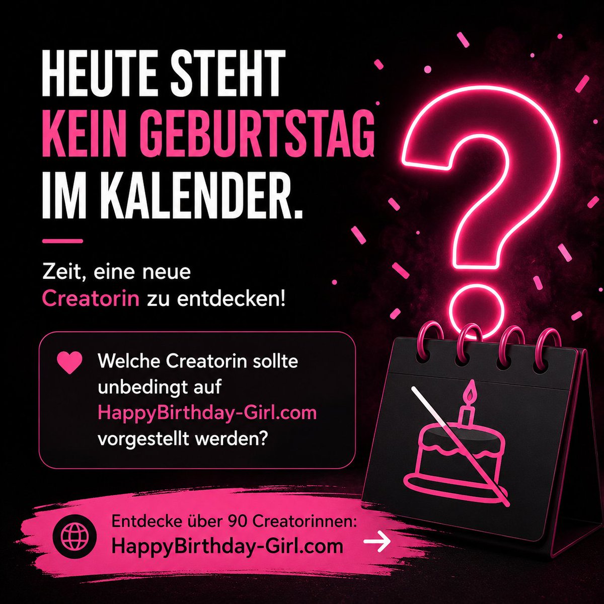 HapBirthdayGirl's tweet photo. 🔎 Wir sind ständig auf der Suche nach neuen Creatorinnen.

Wen sollten wir als Nächstes auf https://t.co/0rUHCD7AVx vorstellen? 👀✨

#Creator #CommunitySupport #HappyBirthdayGirl https://t.co/aI0jmgAKZ2