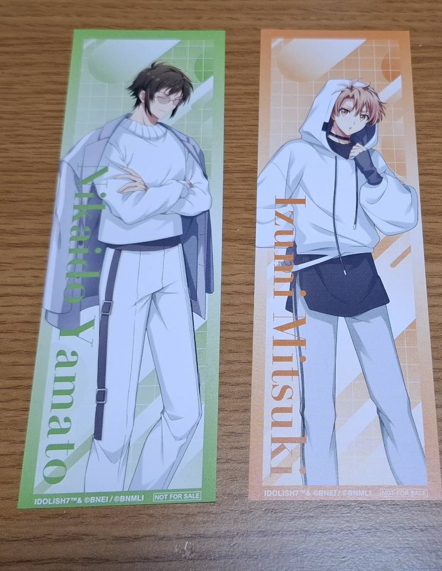 sugi_chan_9's tweet photo. 交換 アイナナ  ポップアップストア ららぽーと ポストカード 特典

譲)ポスカ:一織
しおり:大和、三月
　　
求)壮五

只今ららぽーと門真におります。
検索からでもお気軽にお声掛けください。
宜しくお願いいたします。 https://t.co/2FcIhlinXo