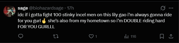 Resident_Cringe's tweet photo. Lily defenders will declare war then quickly block you fast🤣🤣🤣 https://t.co/DxAwMhkDgW