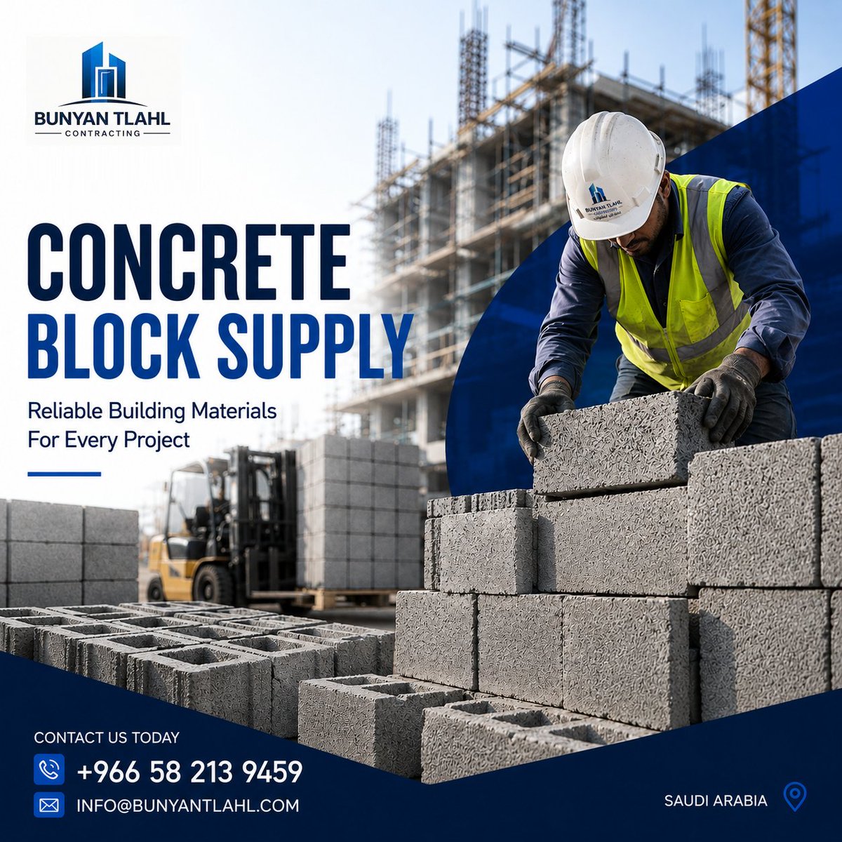 BunyanTlahl's tweet photo. 🧱 Premium Concrete Block Supply for Construction Projects
We supply high-quality concrete blocks designed to meet the demands of residential, commercial, and industrial construction projects.

#ConcreteBlocks #BuildingMaterials #Construction #CivilWorks
#SaudiArabia #BTGCE https://t.co/RiWDxi3lon