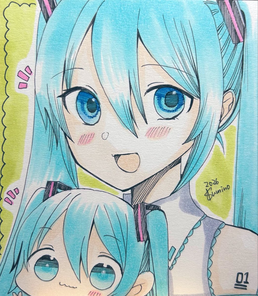 sumimeno's tweet photo. ミクさんとちびミクさんイラスト✨
どちらがお好み？ https://t.co/bnBuWHjXhc