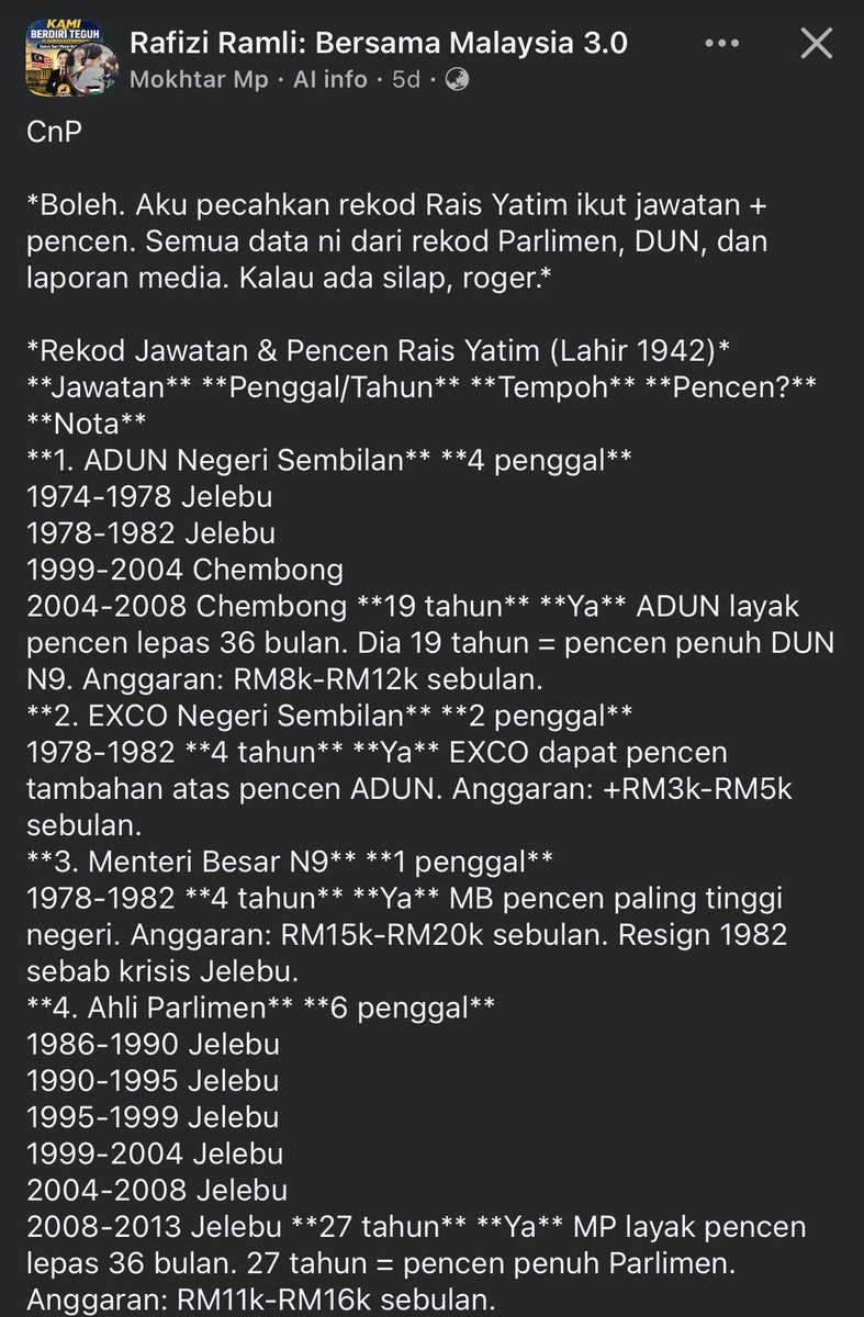 La_FarEast's tweet photo. #pencen Rais Yatim.

Masyuk laa

Hapuskan pencen ahli politik. https://t.co/ubnz1p5seO