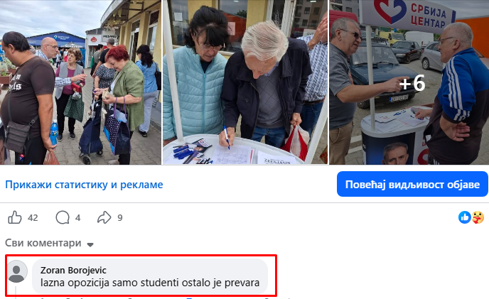 IiggoorrKovacic's tweet photo. Evo kako Vučićevi botovi unose razdor između opozocije i građana koji podržavaju studentsku listu. Pamet u glavu jedan je neprijatelj! https://t.co/u4iBHz7Zmj