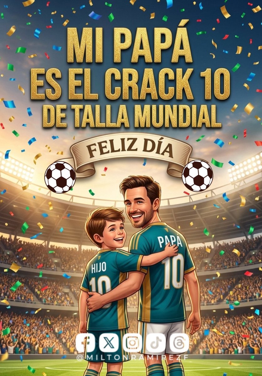 MiltonRamirezF's tweet photo. Un feliz día...para una persona muy especial como TÚ, que es el 10 de la casa, el 10 de la familia y ese 10 se llama PAPÁ ⚽🤗👔 https://t.co/bAxZ0la1DK