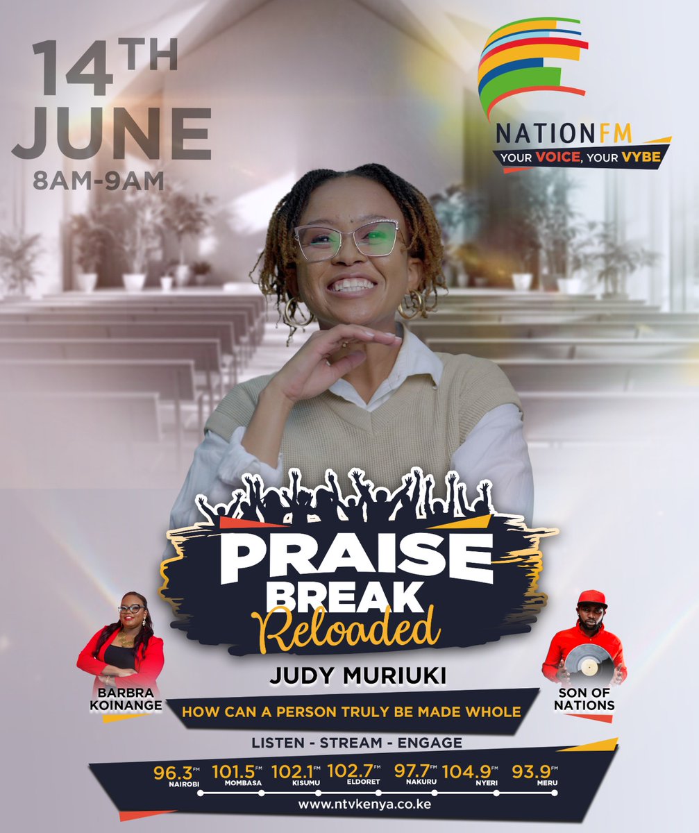 NationFmKE's tweet photo. Is it through success, relationships, healing, faith or something deeper.
What do you believe it takes for a person to be truly whole?
@BarbraKoinange
#PraiseBreakReloaded https://t.co/KCLYAFmeKX