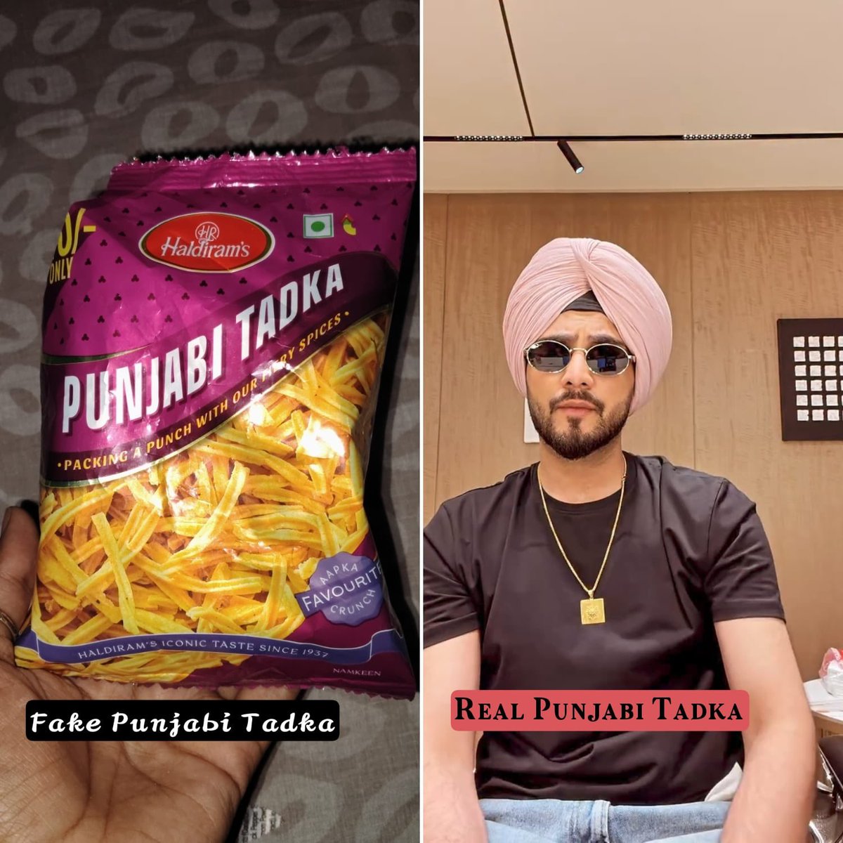 Priyankavatsh's tweet photo. Haldiram’s- Real Punjabi Tadka ❌ 

Elvish - Real Punjabi Tadka ✅ https://t.co/tVOn5CexyC