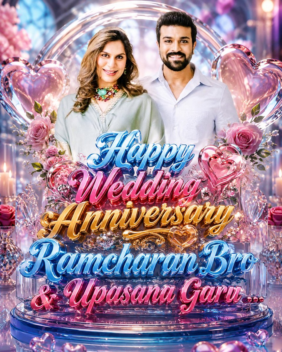 MaxCinephile's tweet photo. Happy Wedding Anniversary Dear @AlwaysRamCharan Bro &amp; Upasana Garu 🎉

#Ramcharan #Peddi https://t.co/JbZFqxn8Ij