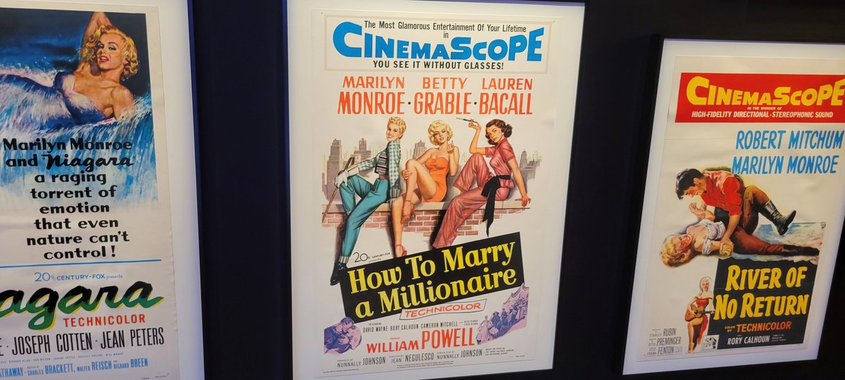 Disneyfan9523's tweet photo. I Just Had A Wonderful Time At The Academy Museum Of Motion Pictures Seeing How To Marry A Millionaire At The Ted Mann Theater Inside The Academy Museum.  #AcademyMuseum   #MarilynMonroe #MarilynMonroe100 #HowToMarryAMillionaire #Cinemascope #20thCenturyStudios #Disney #D23 https://t.co/p8FEkPeDfR