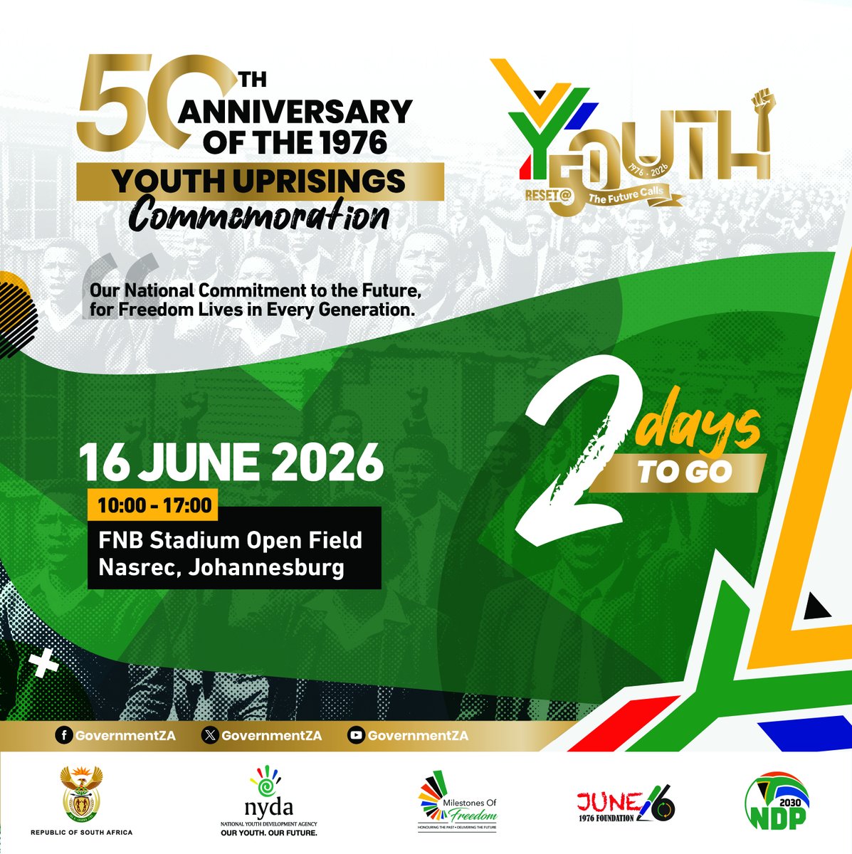 LuthuliWalk2019's tweet photo. #YouthMonth2026 #YouthDay2026 #RESET50 #TheFutureCalls #FreedomLivesInEveryGeneration #YouthDay50Years https://t.co/uHkKJIGH0w