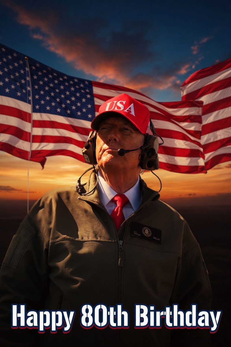 DanielleMejiaCA's tweet photo. Happy 80th Birthday to the best president ever, Donald Trump 🇺🇸🙌🏻🇺🇸 

Thank you for making America great, safe, and strong again 🇺🇸🇺🇸 https://t.co/QAx1LROw4P