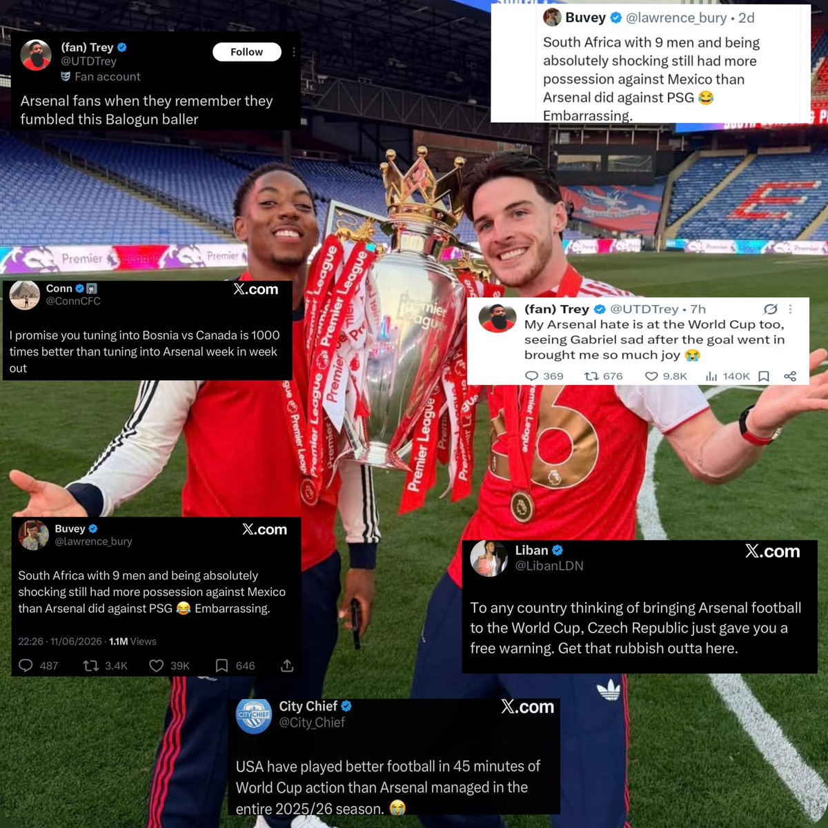 SpikeTweets_14's tweet photo. "World Cup has made everyone forget about Arsenal " https://t.co/zH3etEqYHp