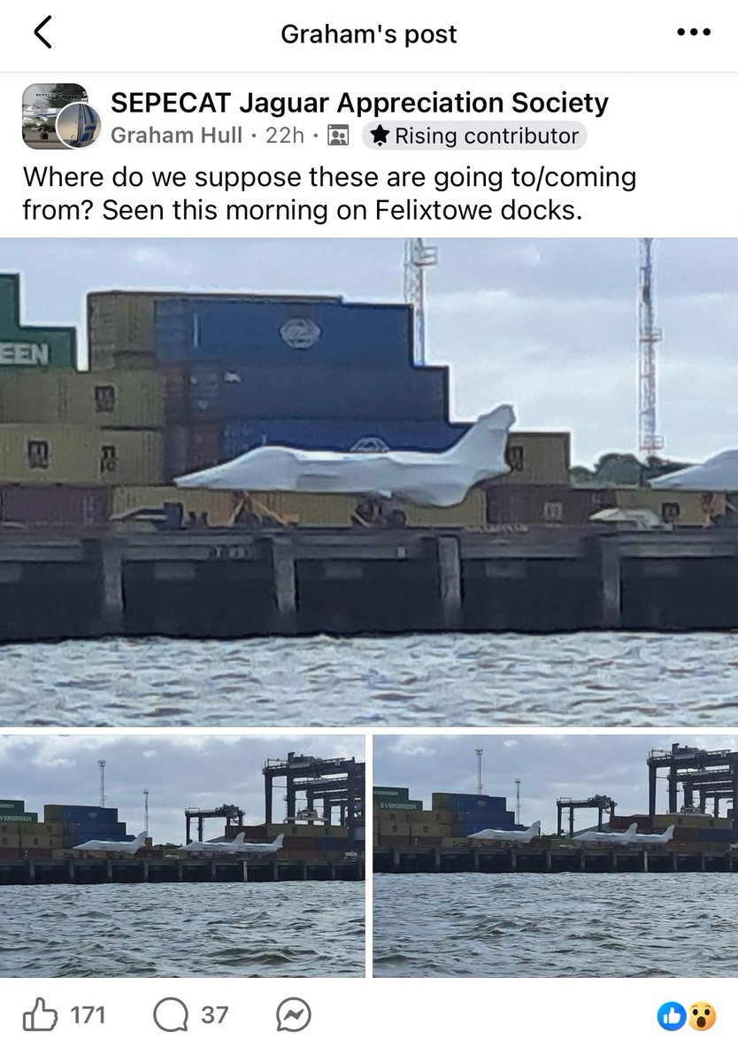 steerwithmyrear's tweet photo. Jaguars spotted at Felixstowe harbour yesterday. 🐆 Probably off to India 🇮🇳 https://t.co/xkByPAlKY4