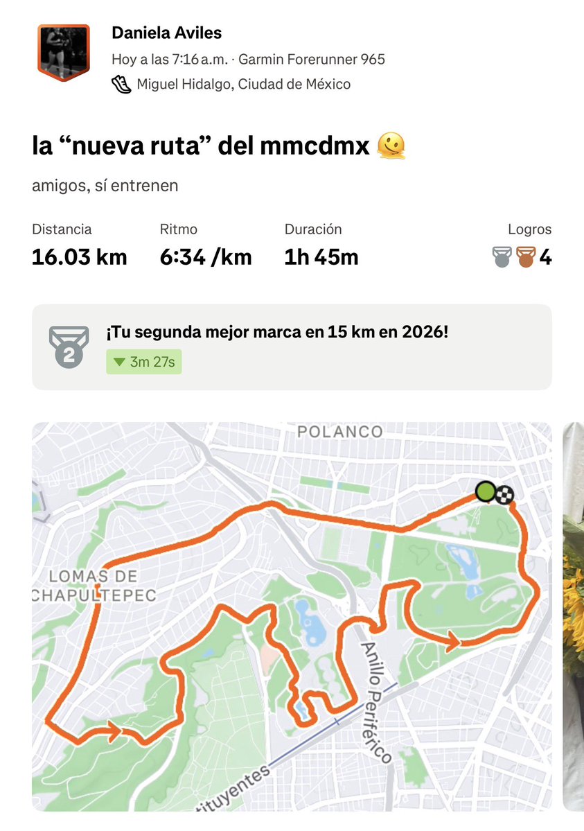 danaviles's tweet photo. what saturdays are made for 
🌤️🪿🏃🏽‍♀️🌻💛 
p.s. amigos corredores, sí practiquen la supuesta nueva ruta del medio de la CDMX 
está dura https://t.co/E5yLLVVphL